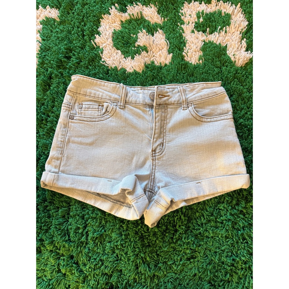 Blue Asphalt Light Wash Cuffed Denim Shorts Size 5 High Rise Stretch Light Blue
